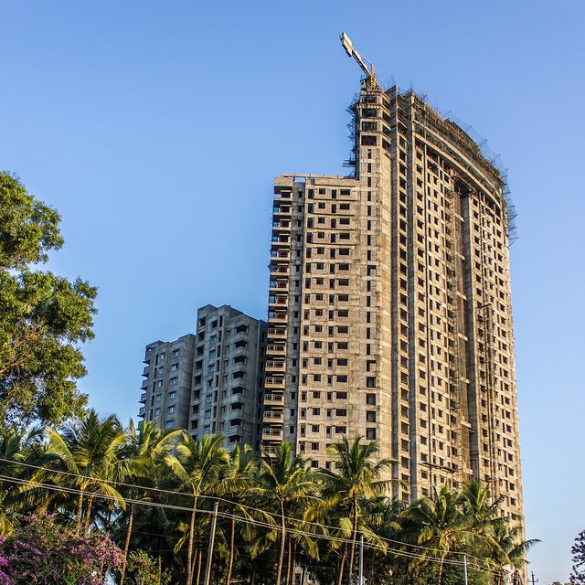 Concrete building frame under construction